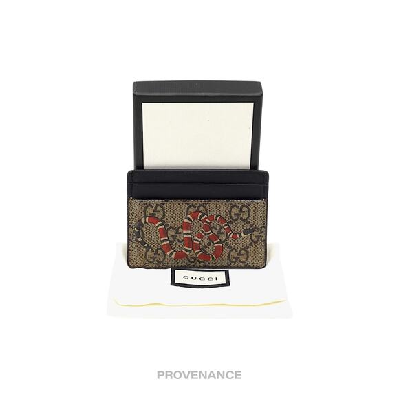 🔴 Gucci GG Supreme Card Holder Wallet - Kingsnake Brown - Picture 1 of 6